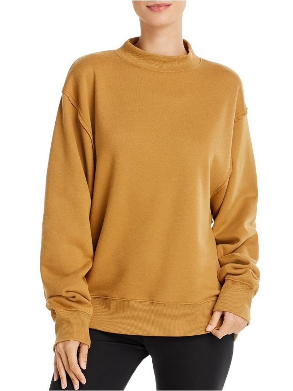 ALO Yoga mustard freestyle mock neck  Sweatshirt